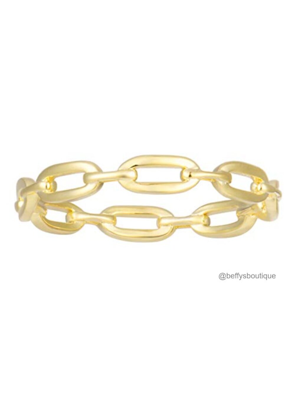 Sterling Silver 18K Gold Plated Link Ring Minimalist Stacking Band